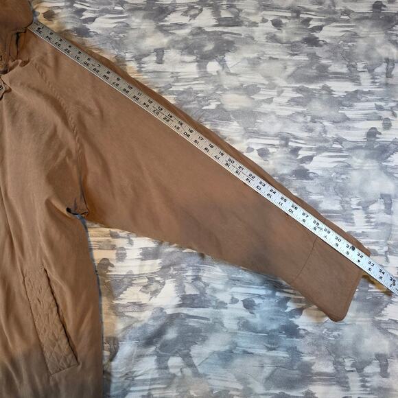 Design & Co Lane Bryant Brown Tan Coat Faux Fur Hood Women's Size 18 / 20 Gift - Picture 9 of 10